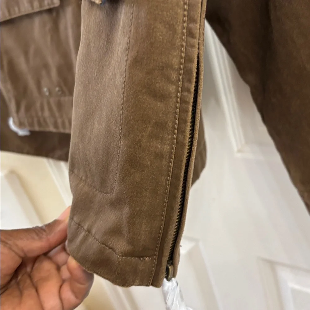 Mango Brown and Plaid waxed effect Parka.NWT - Picture 9 of 12